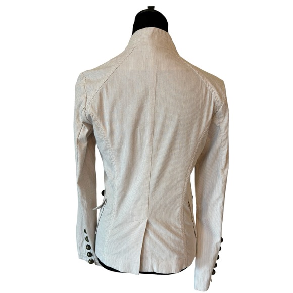 Cino Pinstripe Brass Button Military Jacket XS - Picture 6 of 12